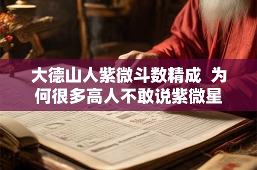 大德山人紫微斗数精成  为何很多高人不敢说紫微星