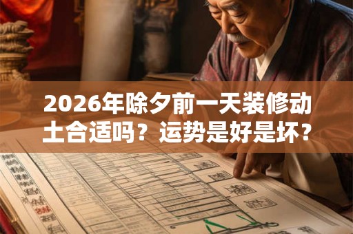 2026年除夕前一天装修动土合适吗？运势是好是坏？