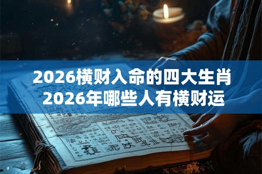 2026横财入命的四大生肖 2026年哪些人有横财运