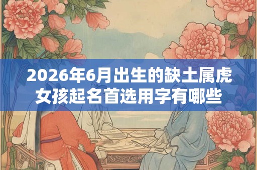 2026年6月出生的缺土属虎女孩起名首选用字有哪些