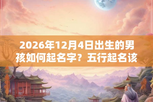 2026年12月4日出生的男孩如何起名字？五行起名该怎么起？