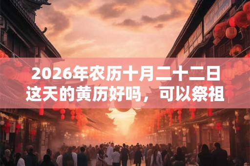 2026年农历十月二十二日这天的黄历好吗，可以祭祖吗？