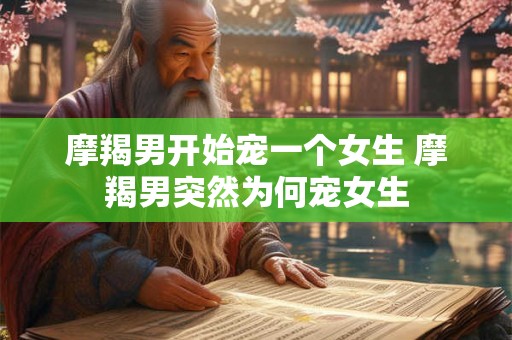 摩羯男开始宠一个女生 摩羯男突然为何宠女生