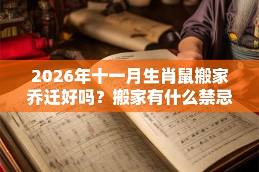 2026年十一月生肖鼠搬家乔迁好吗？搬家有什么禁忌吗？