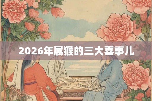 2026年属猴的三大喜事儿
