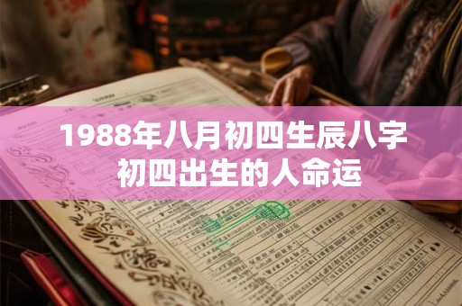 1988年八月初四生辰八字  初四出生的人命运