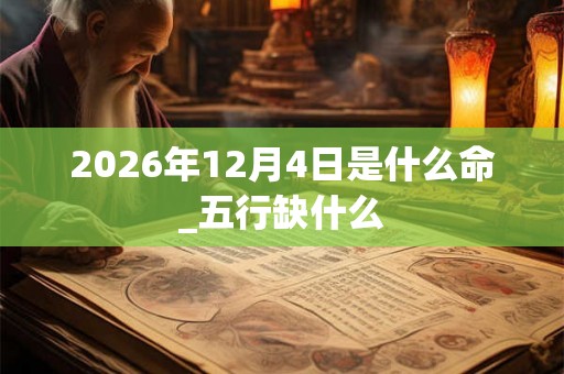 2026年12月4日是什么命_五行缺什么 2026年12月4日是什么命_五行缺什么