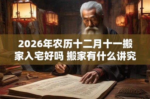 2026年农历十二月十一搬家入宅好吗 搬家有什么讲究