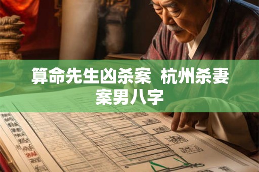 算命先生凶杀案  杭州杀妻案男八字