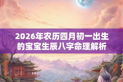 2026年农历四月初一出生的宝宝生辰八字命理解析