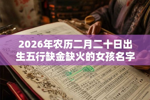 2026年农历二月二十日出生五行缺金缺火的女孩名字