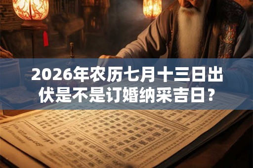 2026年农历七月十三日出伏是不是订婚纳采吉日？