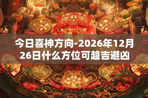 今日喜神方向-2026年12月26日什么方位可趋吉避凶
