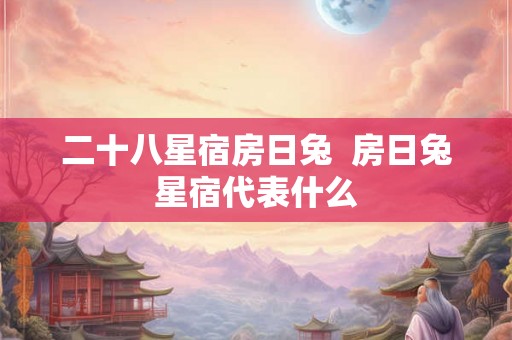 二十八星宿房日兔  房日兔星宿代表什么