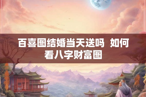 百喜图结婚当天送吗  如何看八字财富图