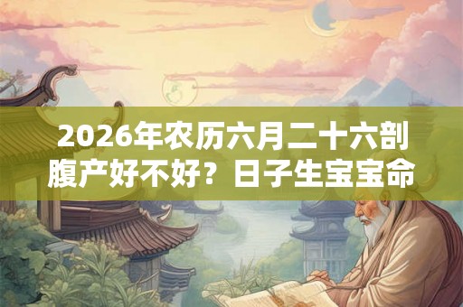 2026年农历六月二十六剖腹产好不好？日子生宝宝命运？