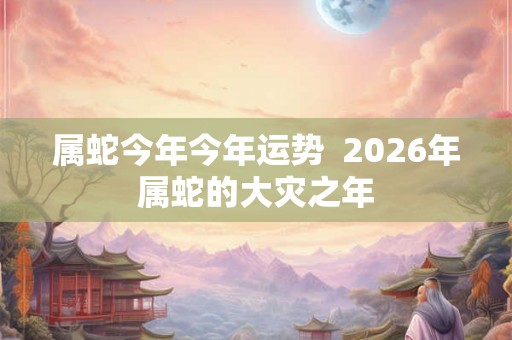 属蛇今年今年运势  2026年属蛇的大灾之年