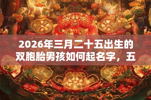 2026年三月二十五出生的双胞胎男孩如何起名字，五行属什么