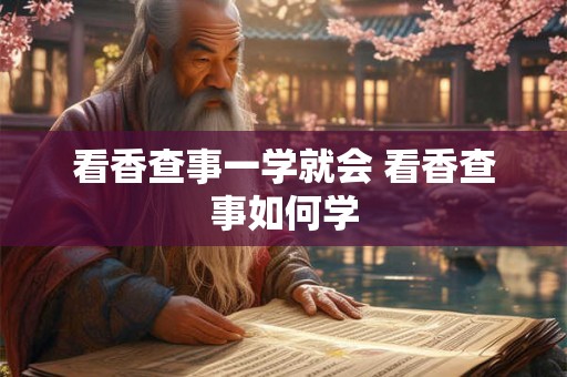 看香查事一学就会 看香查事如何学