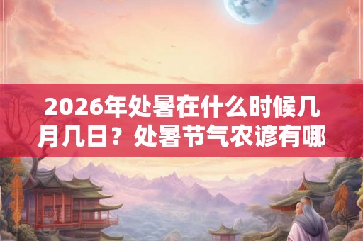 2026年处暑在什么时候几月几日？处暑节气农谚有哪些？