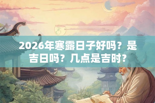 2026年寒露日子好吗?是吉日吗?几点是吉时? 2026年寒露日子好吗?是吉日吗?几点是吉时?