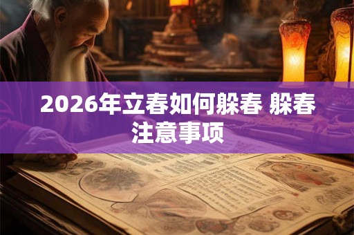 2026年立春如何躲春 躲春注意事项