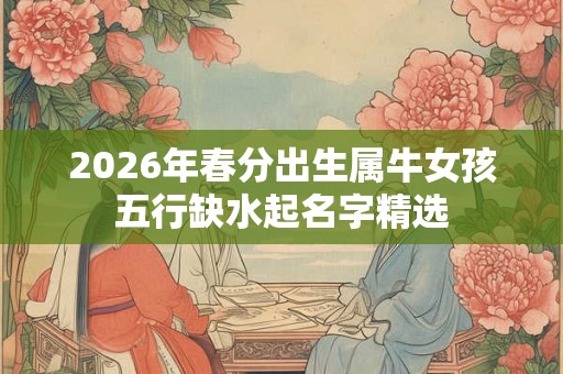 2026年春分出生属牛女孩五行缺水起名字精选