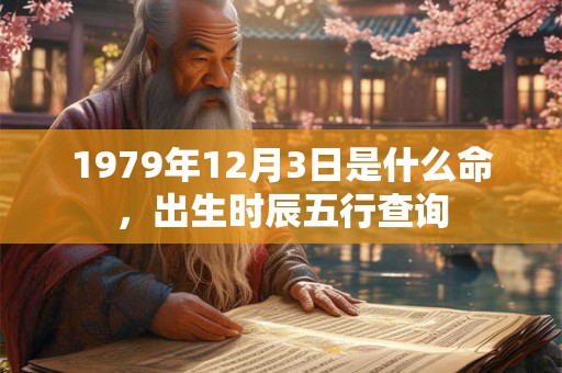 1979年12月3日是什么命，出生时辰五行查询