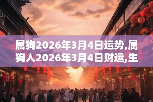 属狗2026年3月4日运势,属狗人2026年3月4日财运,生肖狗2026年3月4日运势