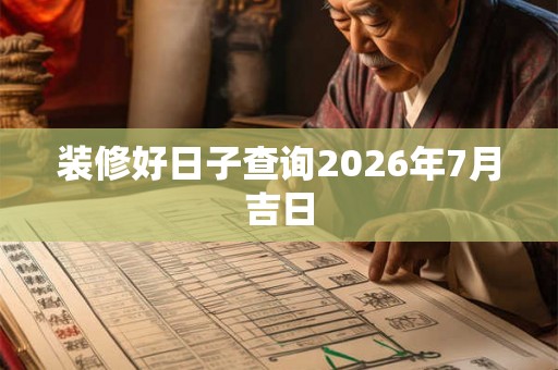 装修好日子查询2026年7月吉日