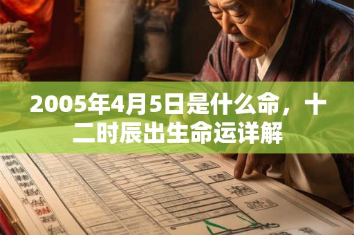 2005年4月5日是什么命,十二时辰出生命运详解 2005年4月5日是什么命,十二时辰出生命运详解
