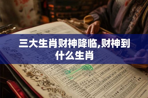 三大生肖财神降临,财神到什么生肖