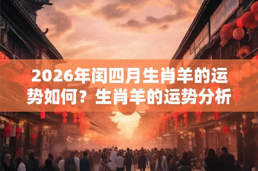 2026年闰四月生肖羊的运势如何？生肖羊的运势分析
