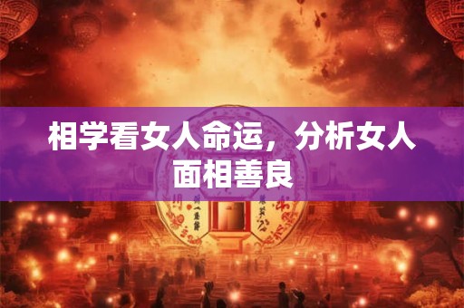 相学看女人命运，分析女人面相善良