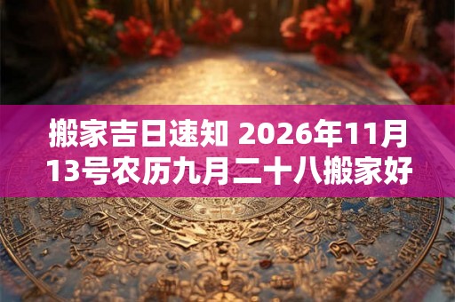 搬家吉日速知 2026年11月13号农历九月二十八搬家好吗