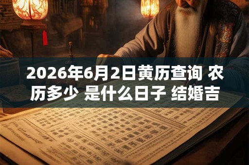 2026年6月2日黄历查询 农历多少 是什么日子 结婚吉时 2026年6月2日黄历查询 农历多少 是什么日子 结婚吉时
