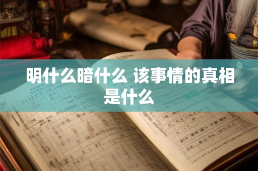 明什么暗什么 该事情的真相是什么
