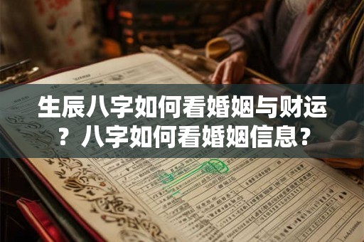 生辰八字如何看婚姻与财运？八字如何看婚姻信息？