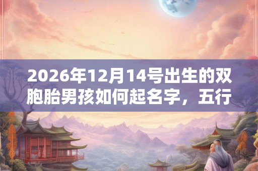 2026年12月14号出生的双胞胎男孩如何起名字，五行属什么