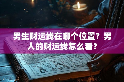 男生财运线在哪个位置?男人的财运线怎么看? 男生财运线在哪个位置?男人的财运线怎么看?