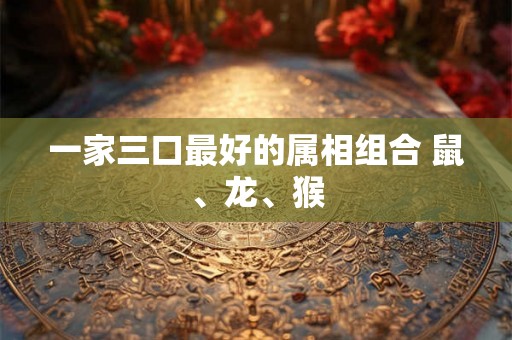 一家三口最好的属相组合 鼠、龙、猴