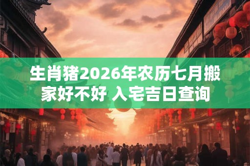 生肖猪2026年农历七月搬家好不好 入宅吉日查询