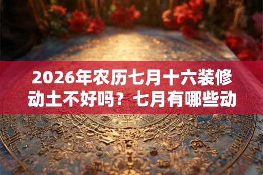2026年农历七月十六装修动土不好吗?七月有哪些动土吉日? 2026年农历七月十六装修动土不好吗?七月有哪些动土吉日?