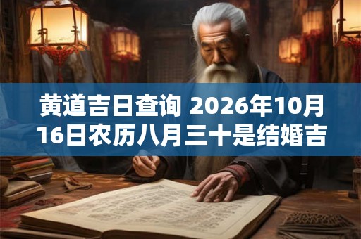 黄道吉日查询 2026年10月16日农历八月三十是结婚吉日吗