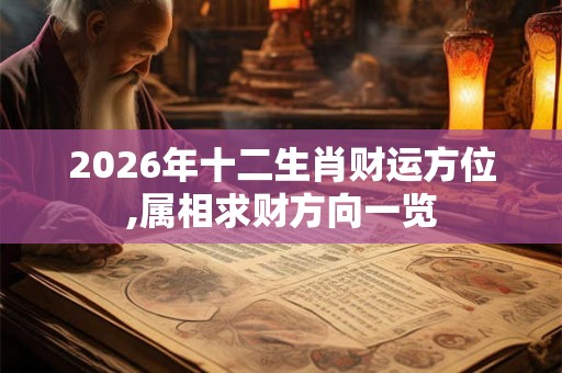 2026年十二生肖财运方位,属相求财方向一览
