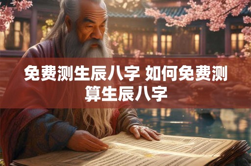 免费测生辰八字 如何免费测算生辰八字