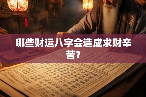 哪些财运八字会造成求财辛苦？