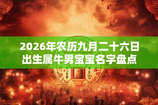 2026年农历九月二十六日出生属牛男宝宝名字盘点