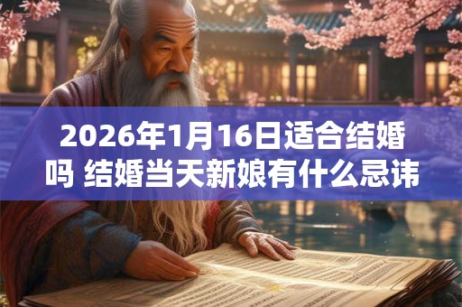 2026年1月16日适合结婚吗 结婚当天新娘有什么忌讳