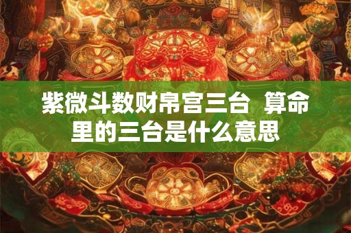 紫微斗数财帛宫三台  算命里的三台是什么意思